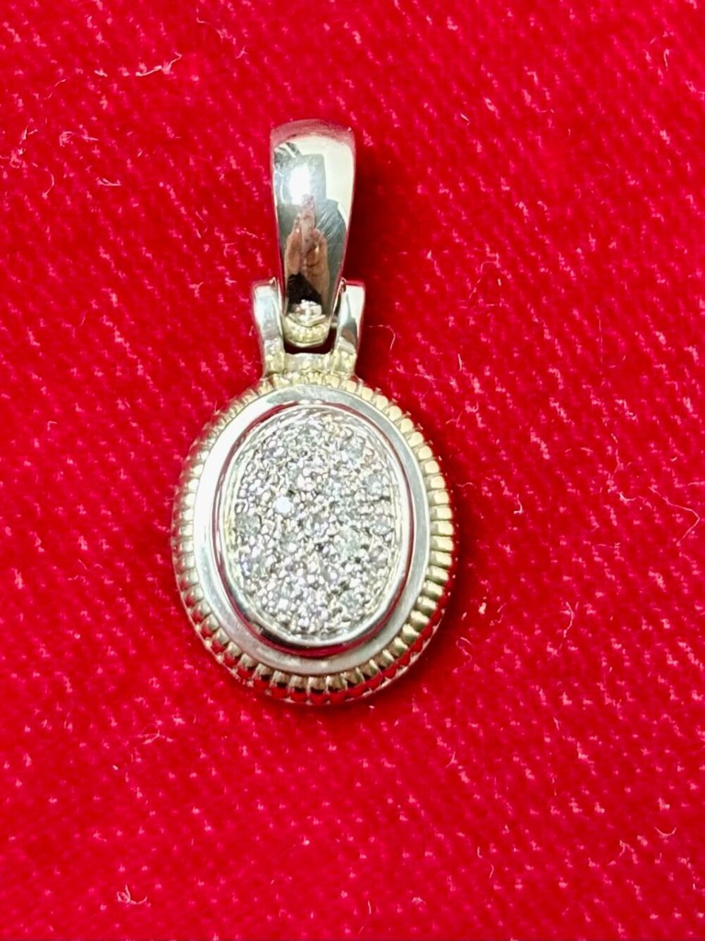 Diamond 14k yellow gold/ sterling silver pendant